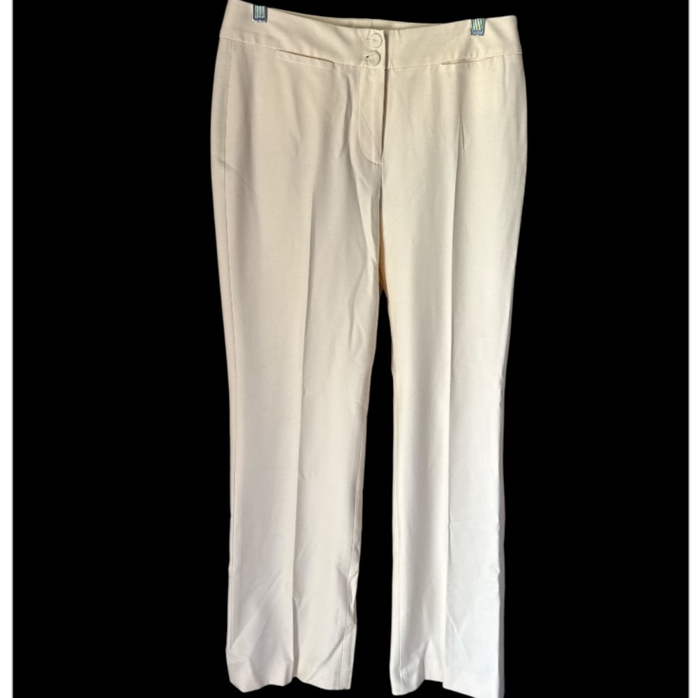 Talbots Cream Pants wool blend stretch trousers heritage 4 petite NeW